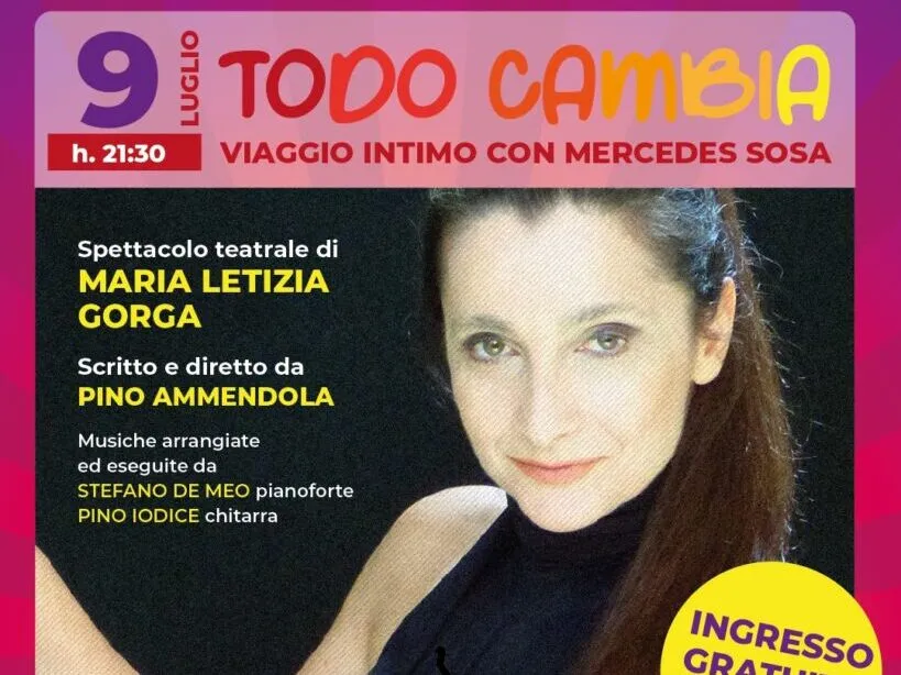 “Todo Cambia”, omaggio a Mercedes Sosa: il grande teatro di Maria Letizia Gorga apre l’Estate Caerite - TRC Giornale
