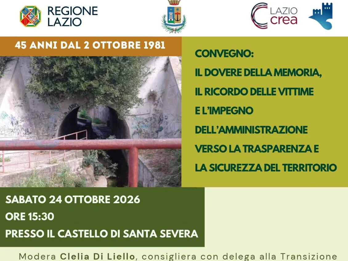 Santa Marinella a 45 anni dall'alluvione: un convegno al Castello di Santa Severa tra memoria, sicurezza e futuro del territorio - TRC Giornale