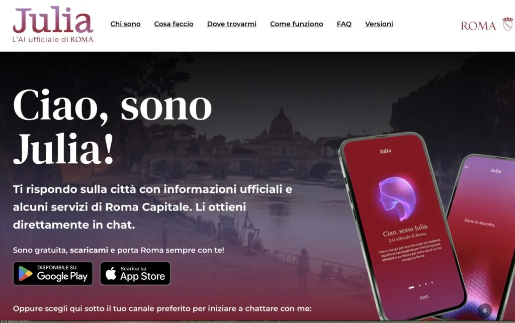 Roma Capitale aggiorna Julia: certificati in 30 secondi e servizi comunali in chat